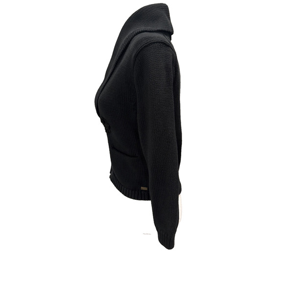 Denim & Supply Ralph Lauren Vintage Black Cotton Knit Hook Cardigan Med - Picture 6 of 16